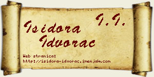 Isidora Idvorac vizit kartica